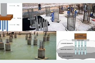 provide pile foundation design pile cap calculations and drawings