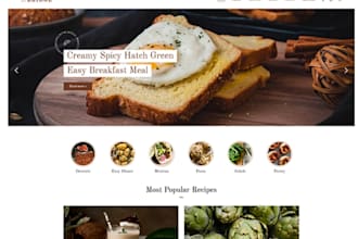 build cooking blog website design