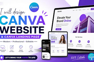 design a professional canva website and canva landing page