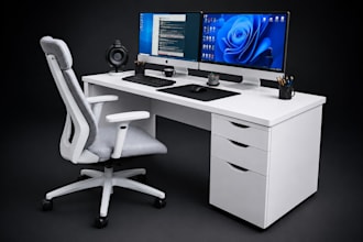do ergonomic working station design, standing desk, home office and furniture