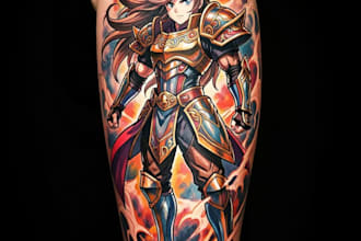 make anime tattoo design