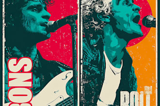 design retro music festival, party or event poster or flyer