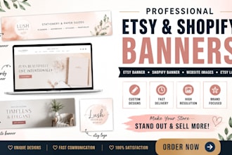 design etsy banner, website images, shopify banner, web banner and etsy logo