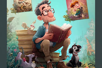design cartoon book covers and character artwork