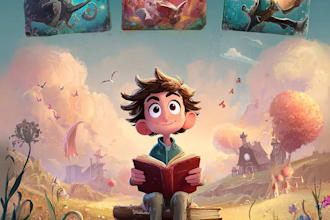 design cartoon book cover for you