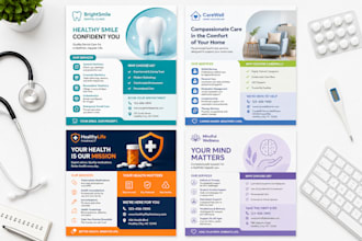 design medical flyer, healthcare flyer, dental flyer, or clinic poster