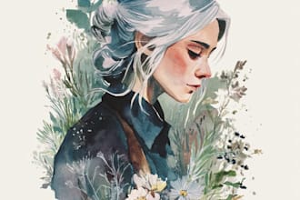 create custom watercolor object illustration