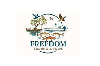 do freedom fishing duck animal logo design 1 day