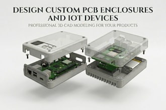 design 3d enclosure for pcb housing, iot devices and product cad modeling