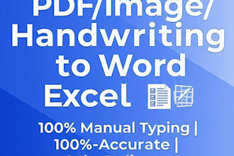 type PDF, image, handwritten to word excel accurately