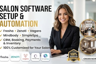 setup crm salon software automation via fresha zenoti simplespa vagaro mindbody