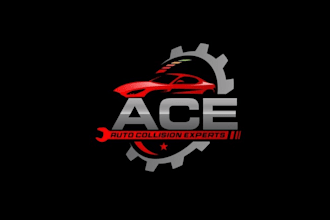 design car business brand logo for ace auto collision