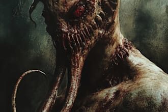 create creepy horror goblin character illustration art