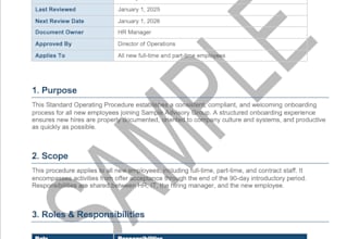 write professional HR sops and process documentation