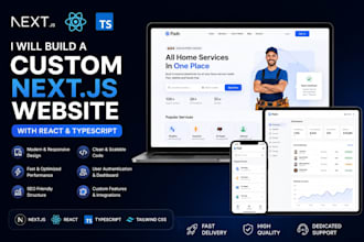 build a custom nextjs website with react and typescript