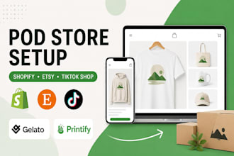 setup france etsy shopify ecwid pod store tiktok shop integrate gelato printify