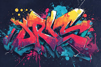 create unique urban graffiti logo art