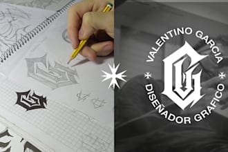 create a custom professional hand drawn monogram