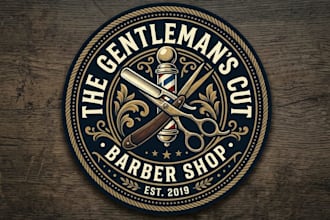 create a modern barber logo design
