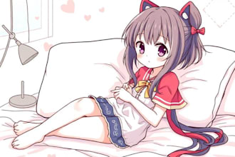 draw anime dakimakura or pillow illustration