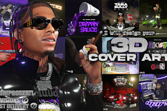 design a 3d cover art for your music album