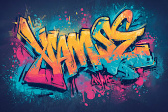 draw custom street style graffiti logo