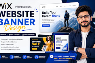 design professional wix website banner hero image website header and slider