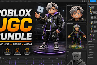 create roblox ugc bundle, dynamic head, character rigging and avatar