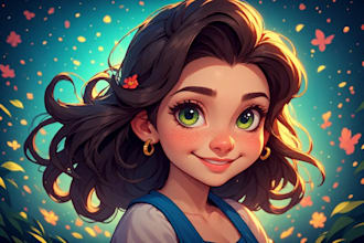 design custom cute disney cartoon portrait art