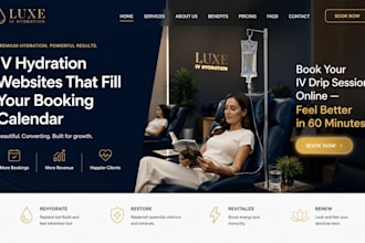 build a high converting iv hydration therapy website with online booking