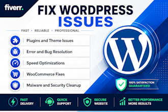 fix wordpress, shopify, wix website maintenance, fix bugs, optimize for growth