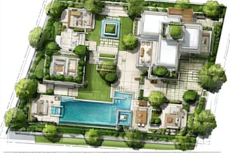 do landscape design and render your site plan or master plan