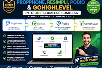 integrate propphone, resimpli, podio, and gohighlevel into one seamless business
