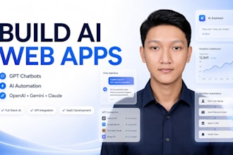 develop ai web apps, gpt chatbots and ai automation