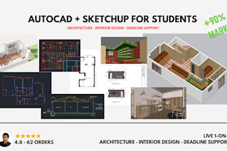 help students with autocad drawings and sketchup projects
