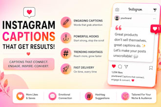 write catchy instagram and facebook captions for your brand