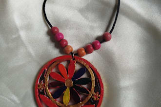 make handmade wooden jewelry  set with necklace earring
