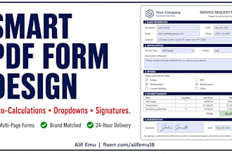 build a custom PDF form with smart fields, calculations and dropdowns