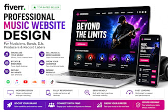 do professional music website design for musician beat maker, band, record label