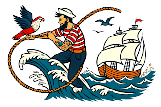 create traditional or old school style tattoo flash design