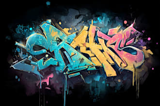design an exclusive graffiti logo in urban street art style