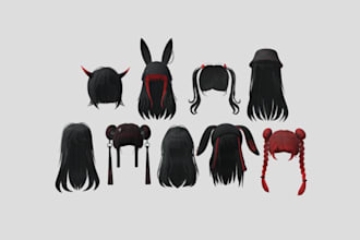 model roblox bundle and character models, ugc roblox hair, roblox accessories