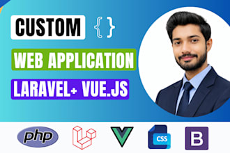 build a full stack laravel, vuejs web application with rest API