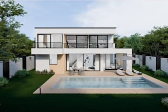 concepts into stunning 3d realities, two story villa design, open outdoor living