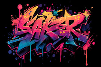 design authentic graffiti logo art for businesses