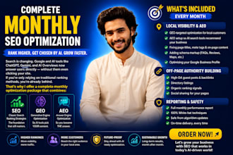 optimize your website content for ai, monthly on and off page, GEO and aeo