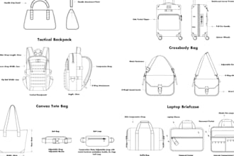 design backpack, handbag, tote bag, wallet, luggage, purse and make a tech pack