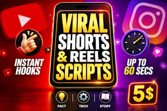 write viral youtube shorts script and instagram reels script