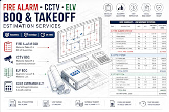 fire alarm boq, cctv boq, elv boq and material takeoff estimation