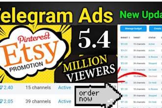 do etsy promotion, use telegram ads to drive daily etsy sales, shopify promotion